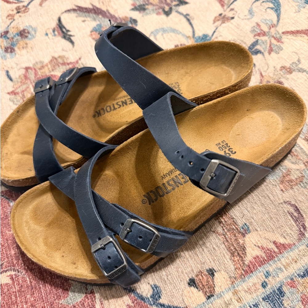 Birkenstock Navy Strappy Sandals - Picture 4 of 5